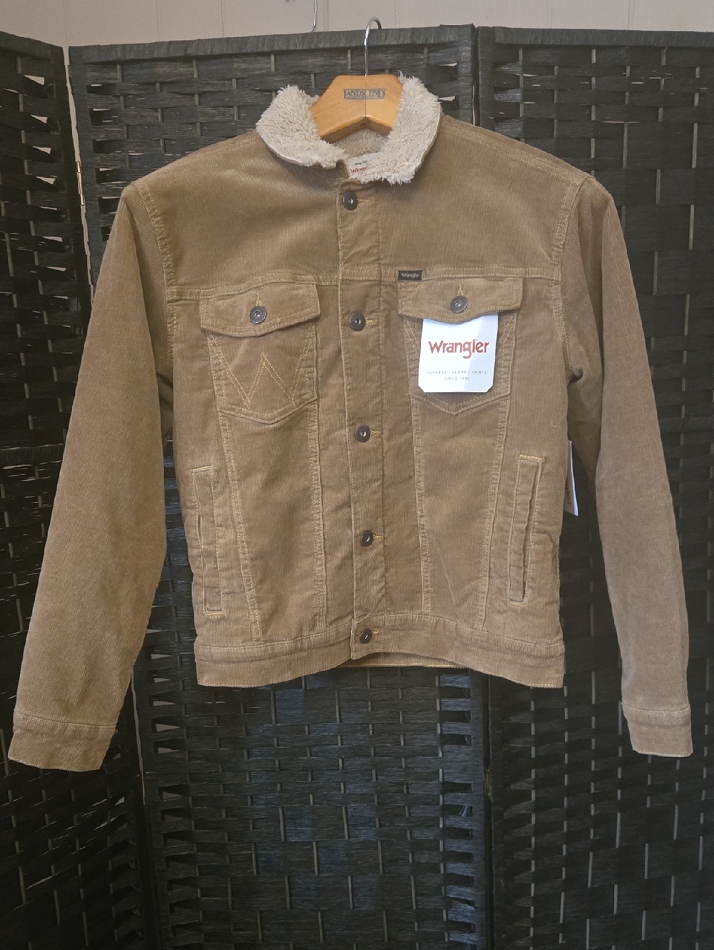 Wrangler Tan Corduroy Jacket with Sherpa Collar NWT